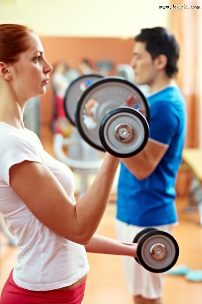 健身的美女图片