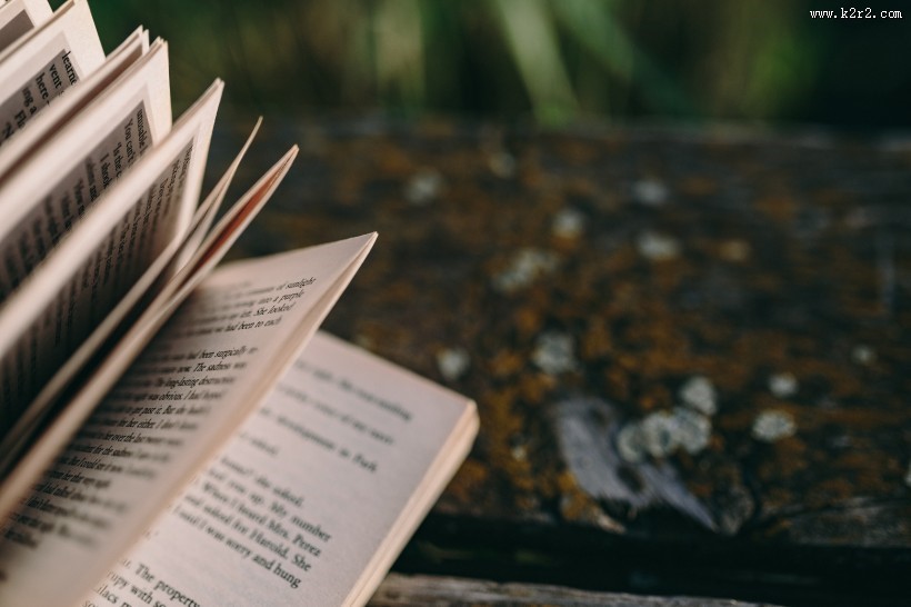 女孩在湖边阅读的图片