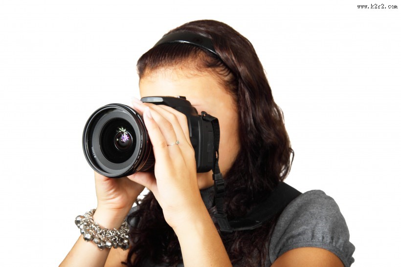 正在摄影的女生图片