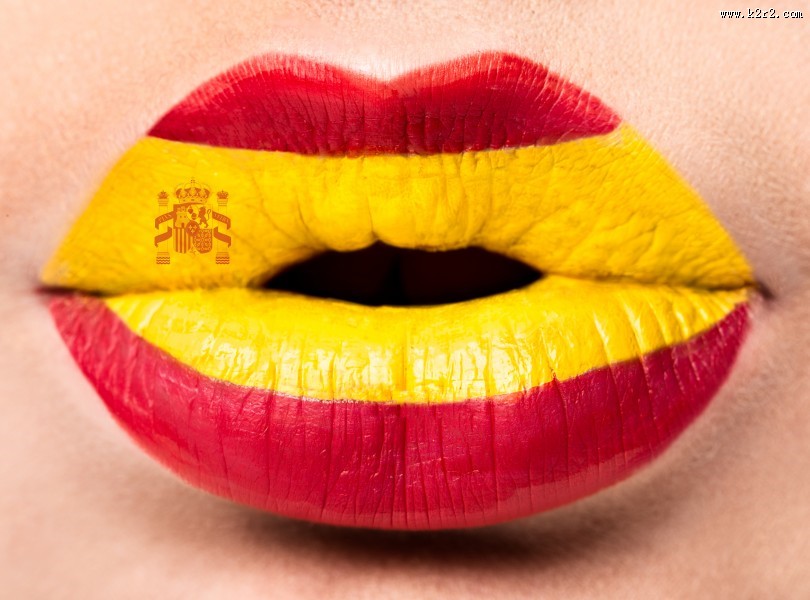 嘴唇上的各国旗帜彩绘图片