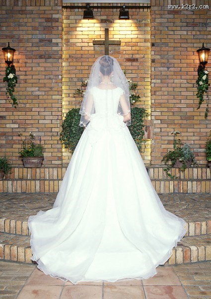 戴着头纱的新娘图片