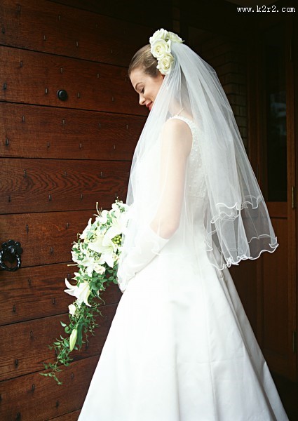 身穿白婚纱的新娘图片