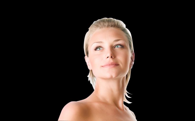 面部特写透明背景PNG图片