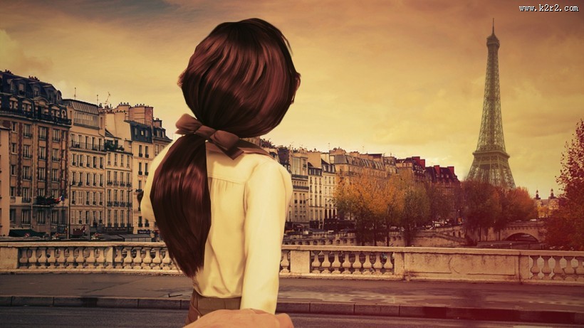 唯美的女孩背影图片