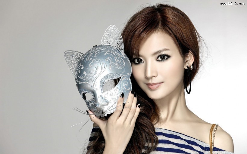 美丽的面具美女图片