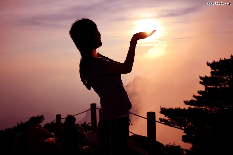 唯美人物剪影图片