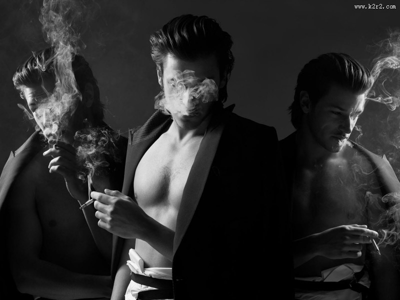 吸烟的人物造型图片