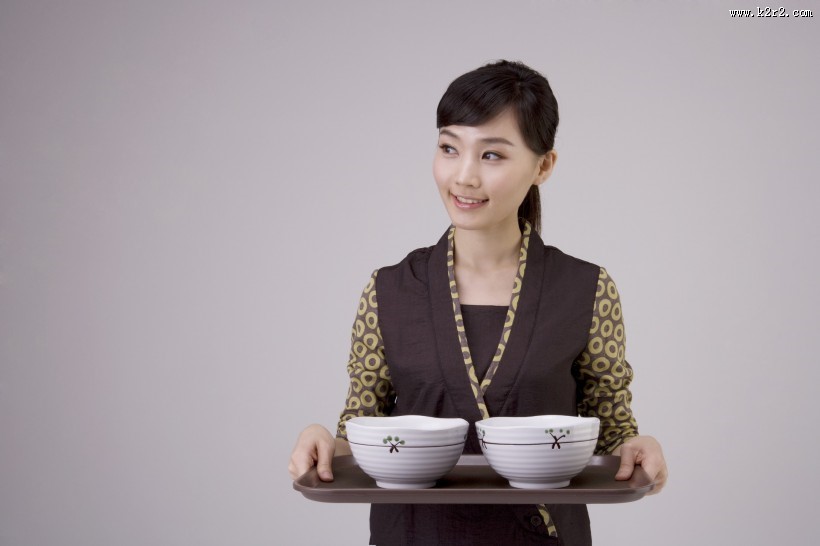 餐厅服务员动作图片