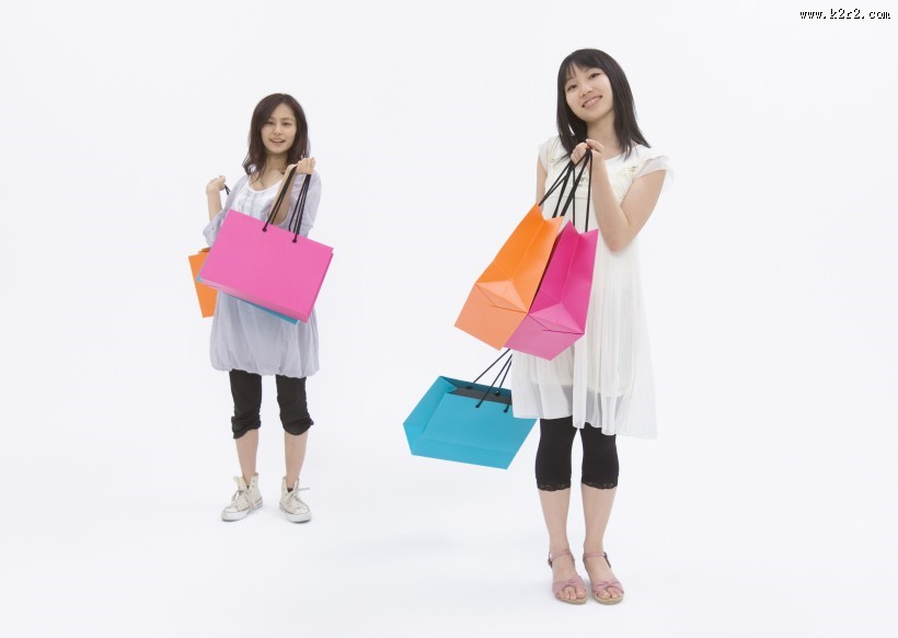 女性购物特写图片