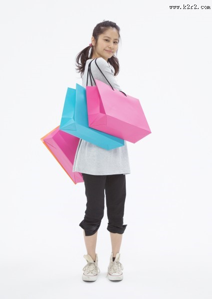 女性购物特写图片