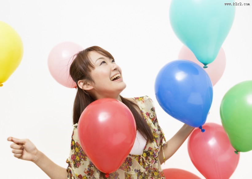 女孩和气球图片