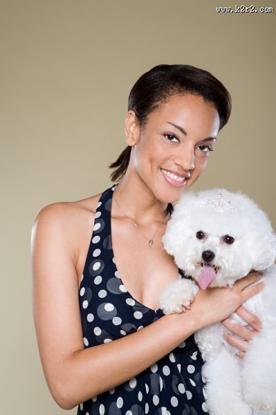 女性和宠物狗图片