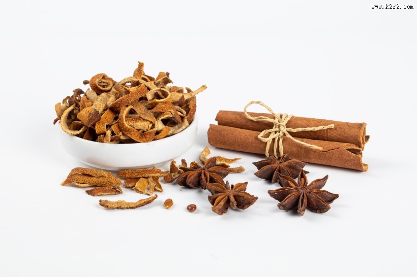 干燥的陈皮调味料图片