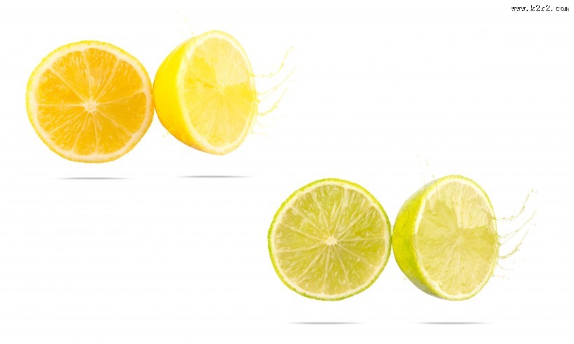 切开的新鲜柠檬图片