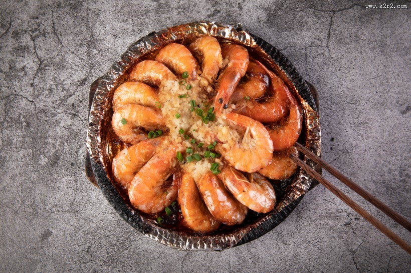 鲜美可口蒜蓉大虾图片