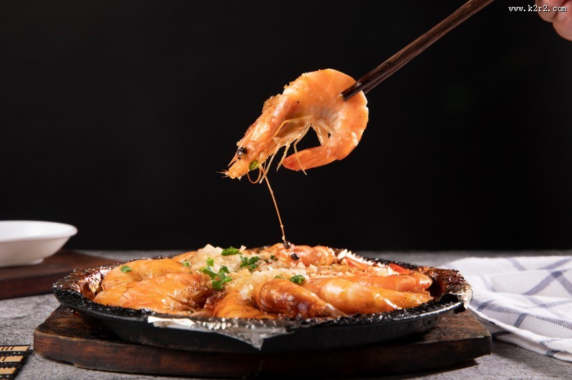 鲜美可口蒜蓉大虾图片