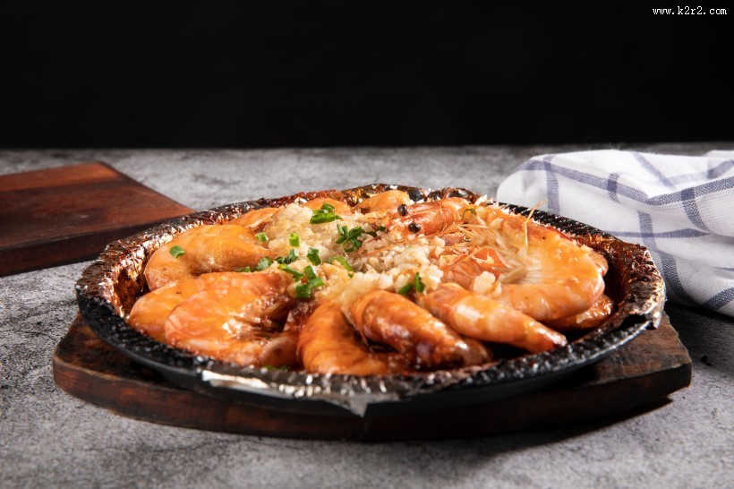 鲜美可口蒜蓉大虾图片