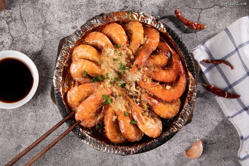 鲜美可口蒜蓉大虾图片