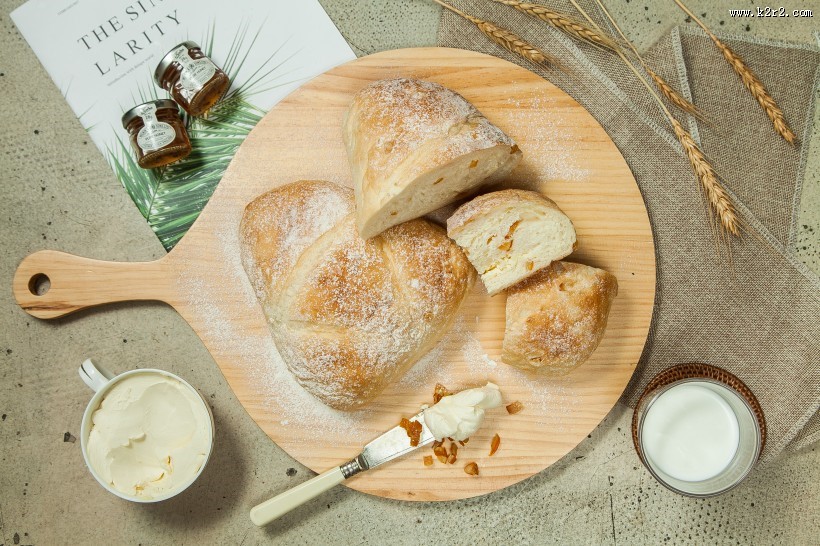 美味的下午茶面包图片