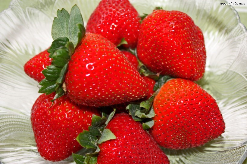 颜色鲜红的草莓图片
