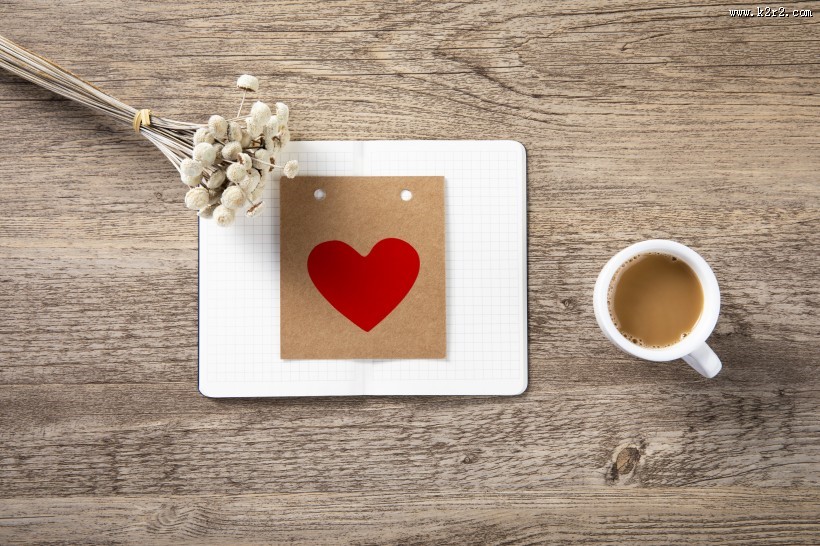 办公桌上的咖啡背景图片