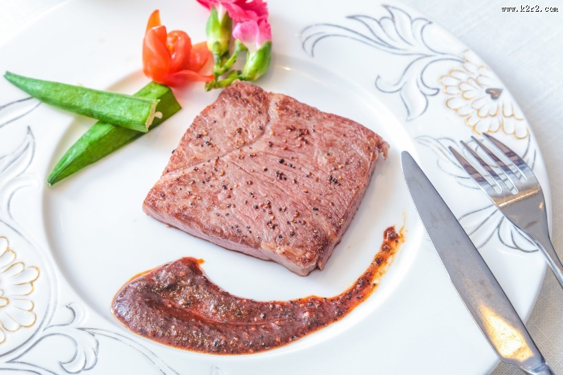 精美摆盘的牛排图片大全