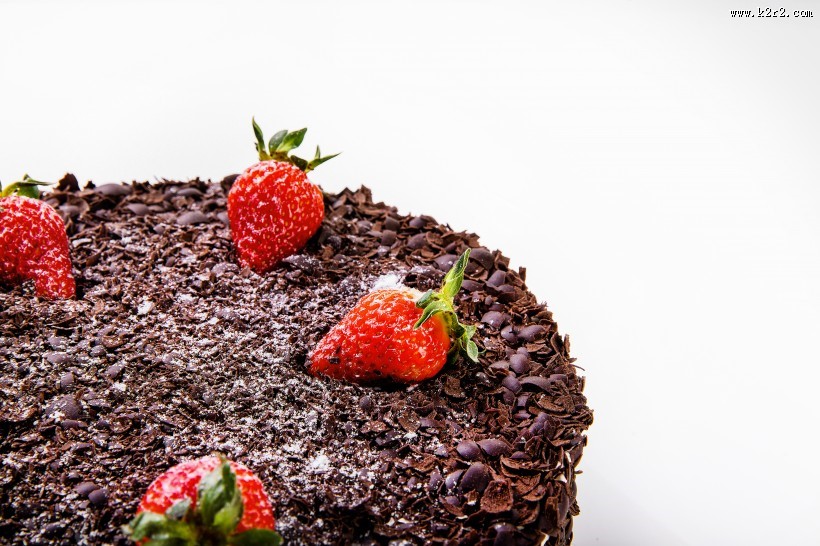 可口香甜的水果奶油蛋糕图片