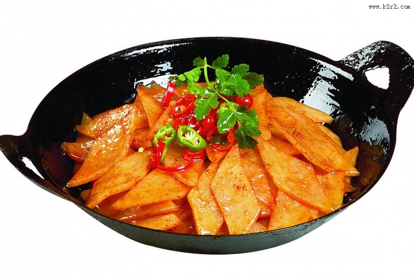 美味的家常干锅土豆片图片
