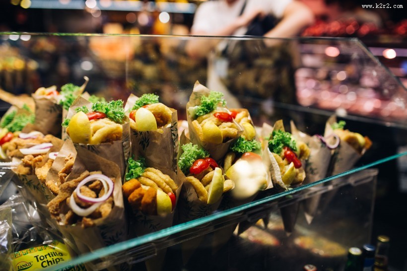 集市上的各种食物图片