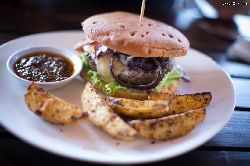 圆圆的汉堡包图片