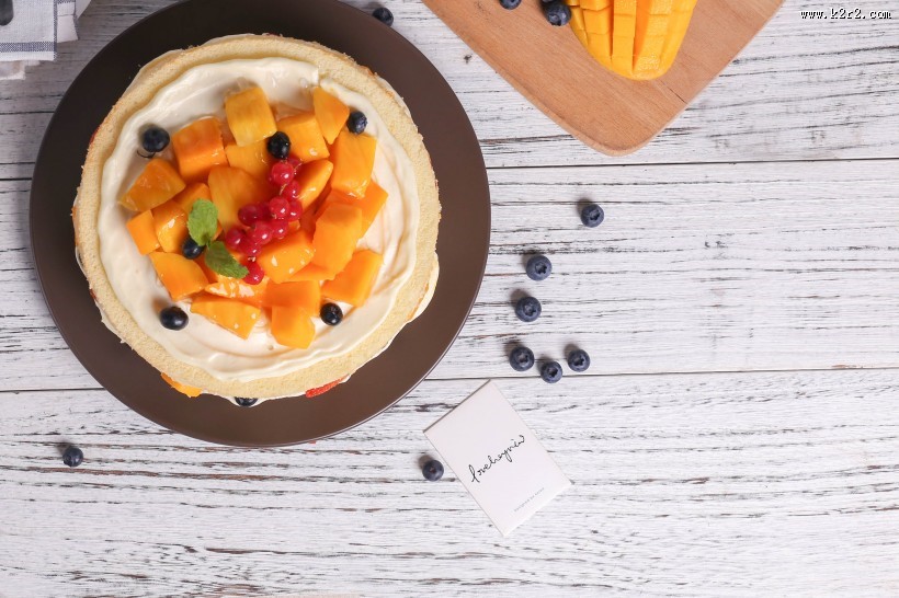 美味好吃的芒果蛋糕图片
