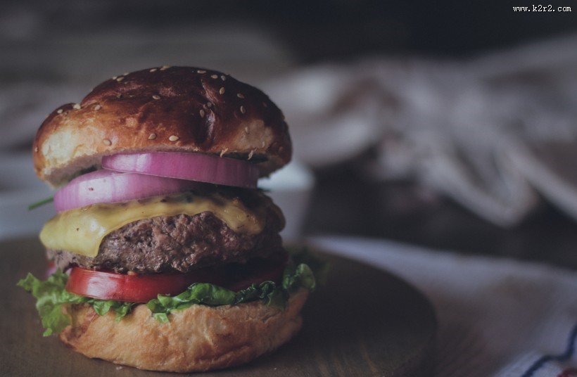 美味好吃的火腿汉堡图片