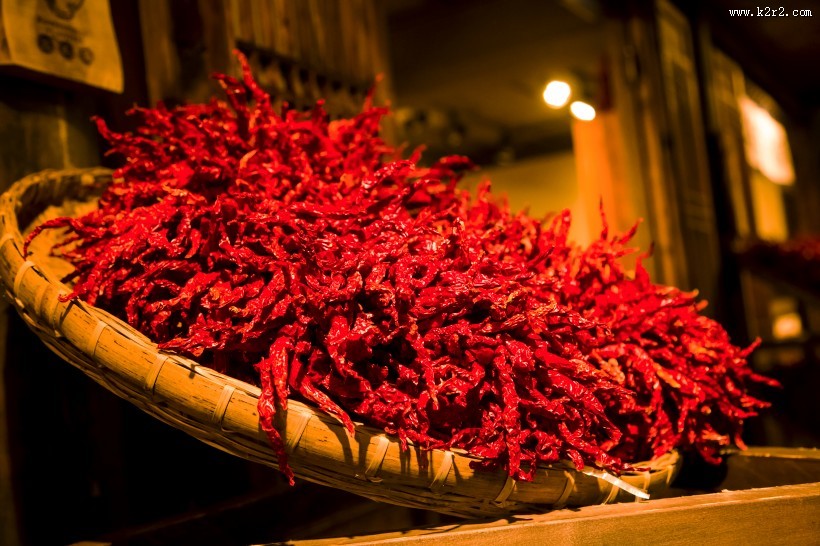 火红的干辣椒图片