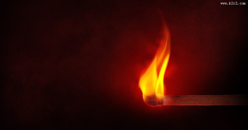 燃烧的火柴棒图片