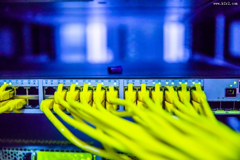 黄绿色的交换机数据线图片
