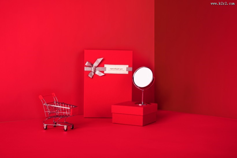 喜庆的红色礼品盒图片