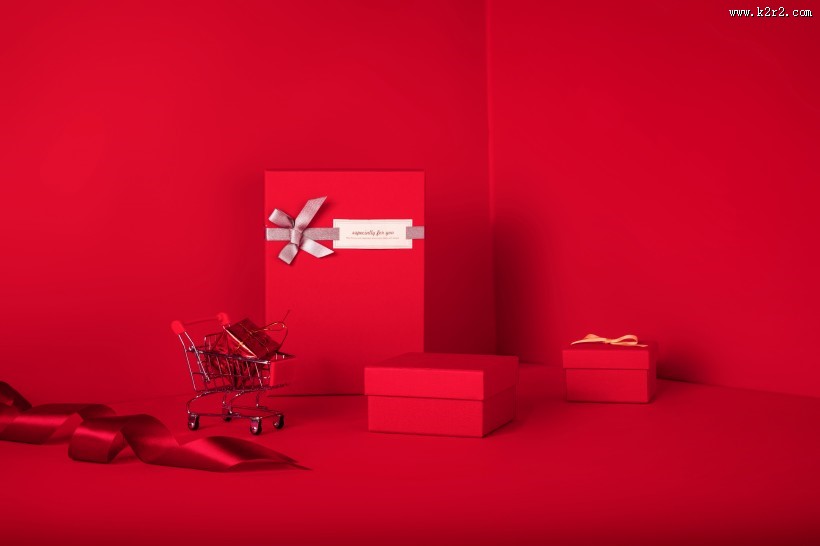 喜庆的红色礼品盒图片
