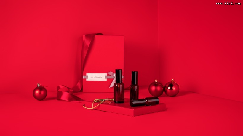 喜庆的红色礼品盒图片