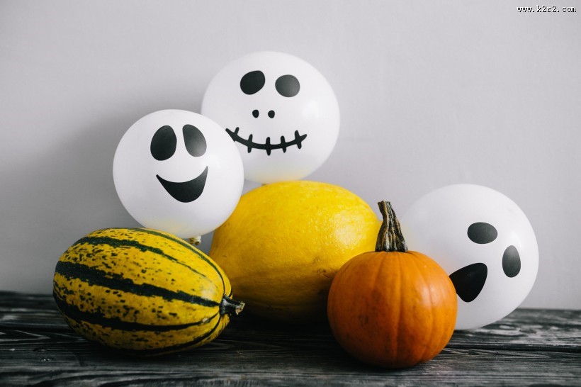 万圣节气球和南瓜的图片