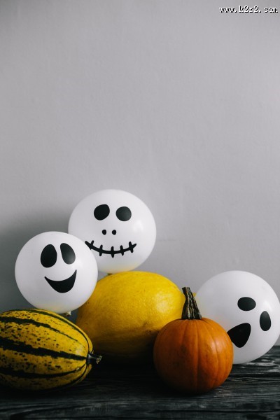 万圣节气球和南瓜的图片