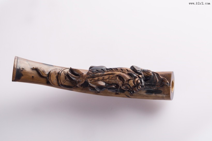 复古木质雕刻烟嘴图片