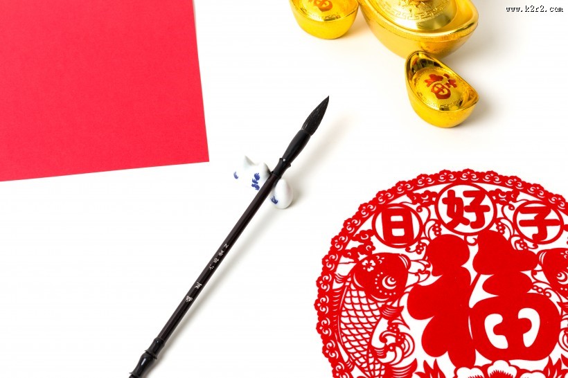 书写毛笔文具图片