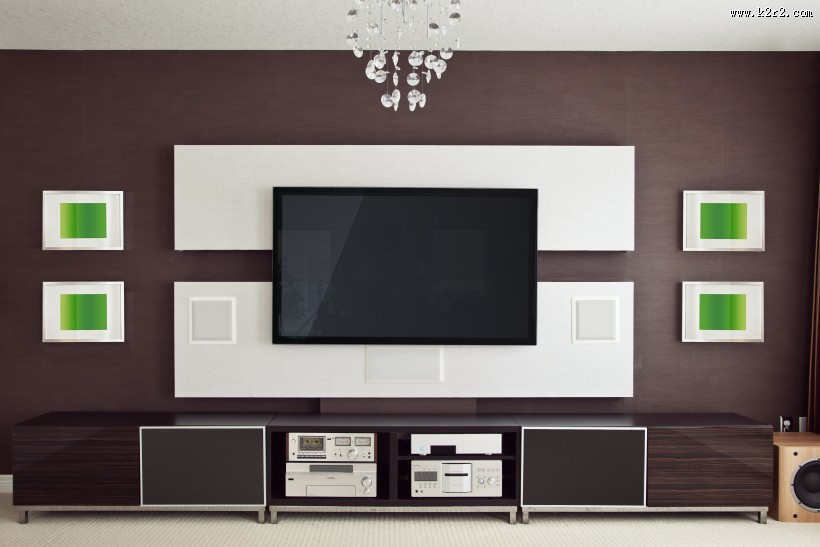 客厅里的电视机图片