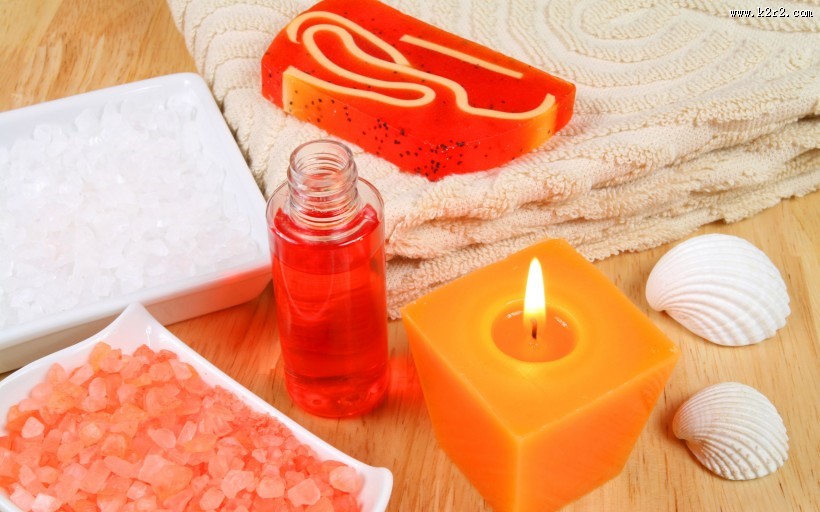 唯美的SPA用品特写图片