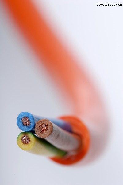光纤电线特写图片
