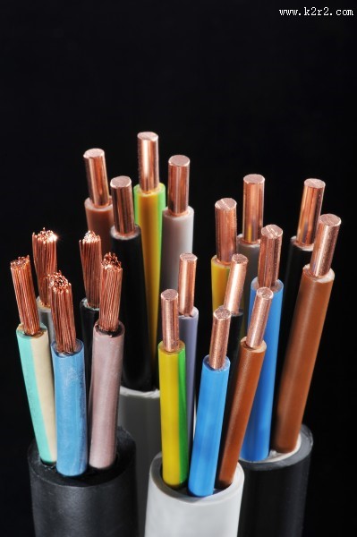 光纤电线特写图片