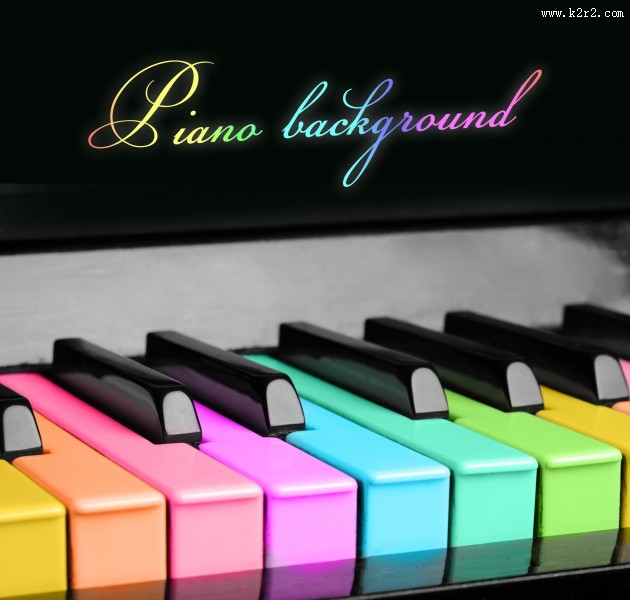 彩色钢琴按键图片大全