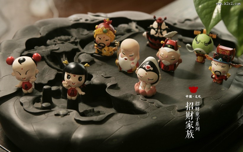 招财童子家族摆件图片大全
