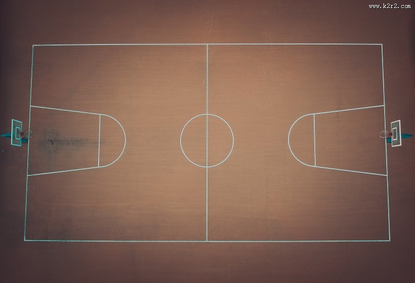 航拍角度下的篮球场图片大全