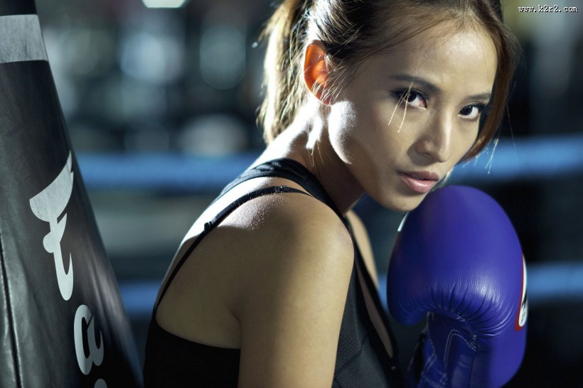 女子搏击运动图片